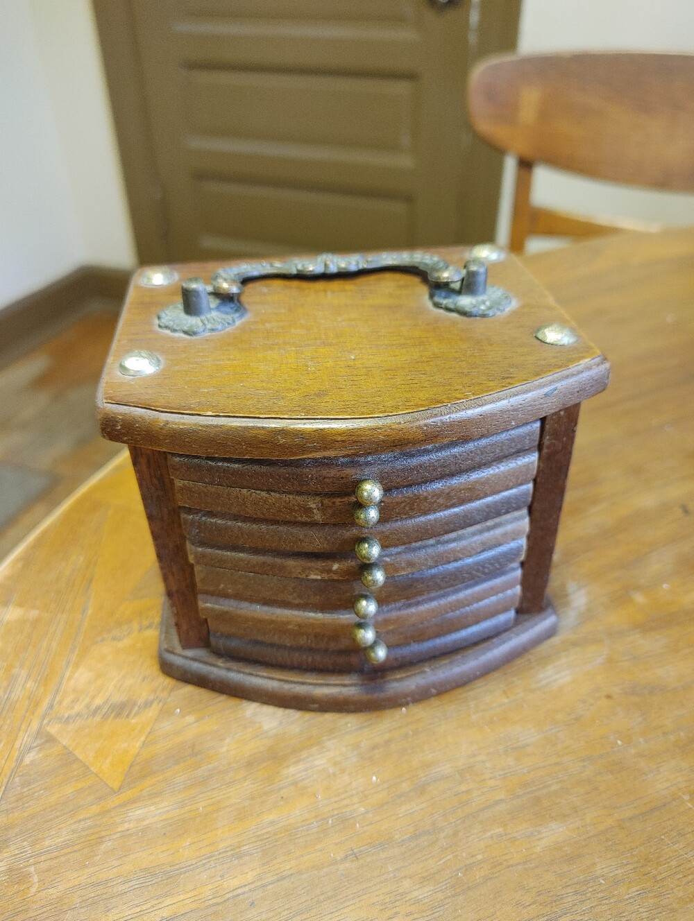 Vintage 1970s Wooden Coaster Set